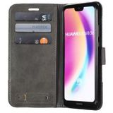 Huawei P20 Lite Linnen Portemonnee Hoesje Grijs
