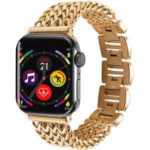 Apple Watch Bandje - 1-9/SE/Ultra 49MM/45MM/44MM/42MM - Stalen - Goud