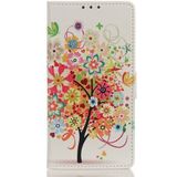 Samsung Galaxy A71 Hoesje Portemonnee met Print Tree Oranje