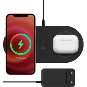 Belkin BoostCharge 15W Qi Wireless Charging Dual Pad Draadloze Oplader Zwart