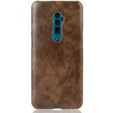 Oppo Reno 10X Zoom Hard Plastic Hoesje met Kunstleer Coating Bruin