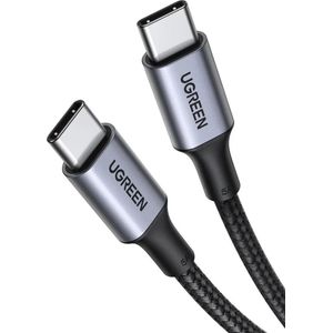 UGREEN 5A Gevlochten USB-C naar USB-C Kabel 100W Fast Charge 2M Zwart
