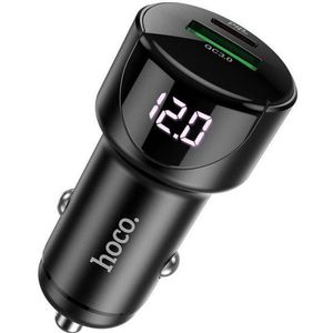 Hoco 3A Fast Charge Autolader met Quick Charge 3.0 en 20W PD Zwart