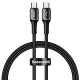 Baseus Halo Series Quick Charge USB-C naar Lichtgevende Kabel 2m Zwart