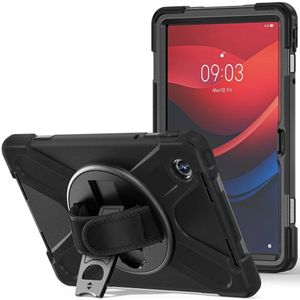 Lenovo Tab M11 Hoes Back Cover met Kickstand en Handriem Zwart