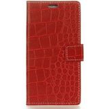 Alcatel U5 HD Portemonnee Hoesje Krokodil Structuur Rood