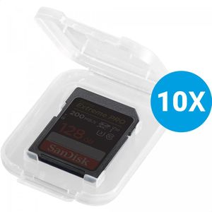 Transparante SD Kaart Hoes - 10 Pack - Opberg Box