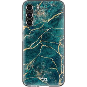 HappyCase Samsung Galaxy S22 Hoesje Flexibel TPU Aqua Marmer Print