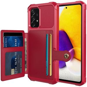 Samsung Galaxy A52 / A52S 3 in 1 Back Cover Portemonnee Hoesje Rood
