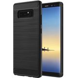 Samsung Galaxy Note 8 Geborsteld TPU Hoesje Zwart