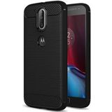 Motorola Moto G4 Geborsteld TPU Hoesje Zwart