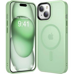 Apple iPhone 15 Hoesje met MagSafe Back Cover Matte Groen