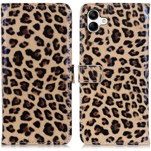 Samsung Galaxy A04 Hoesje Portemonnee Book Case Luipaard Print