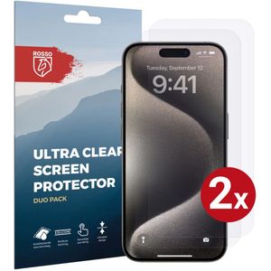 Rosso Apple iPhone 15 Pro Screen Protector Ultra Clear Duo Pack