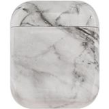 Apple AirPods Hard Plastic Hoesje met Marmer Print Wit / Zwart