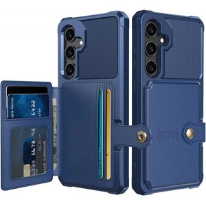 Samsung Galaxy S24 FE 3 in 1 Back Cover Portemonnee Hoesje Blauw