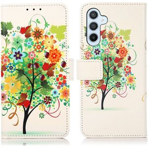 Samsung Galaxy A54 Hoesje Portemonnee Book Case Bloemen Boom Print