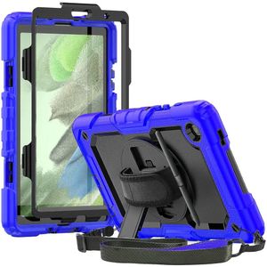 Samsung Galaxy Tab A7 Lite Hoes met Screen Protector en Handriem Blauw