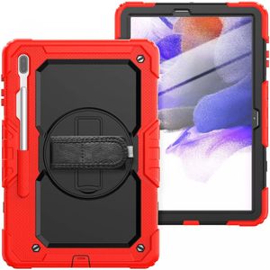 Samsung Galaxy Tab S8 / S7 / S7 FE Hoes met Screen Protector en Handriem Rood