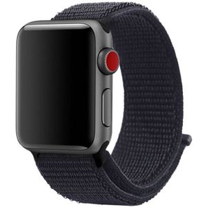 Apple Watch Bandje - 1-9/SE 41MM/40MM/38MM - Nylon - Klittenband - Zwart
