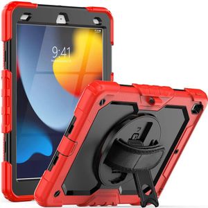 Apple iPad 10.2 (2021/2020/2019) Hoes met Screen Protector en Handriem Rood