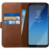 Rosso Deluxe Samsung Galaxy S8 Plus Hoesje Echt Leer Book Case Bruin