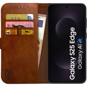 Rosso Element Samsung Galaxy S25 Edge Hoesje Book Case Wallet Bruin