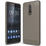 Nokia 8 Geborsteld TPU Hoesje Grijs