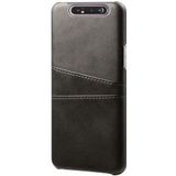 Samsung Galaxy A80 Back Cover met Kunstlederen Coating Zwart