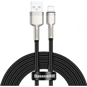 Baseus Cafule Series USB-A naar Lightning Kabel 2 Meter Metaal Zwart