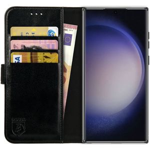 Rosso Element Samsung Galaxy S23 Ultra Hoesje Book Cover Wallet Zwart