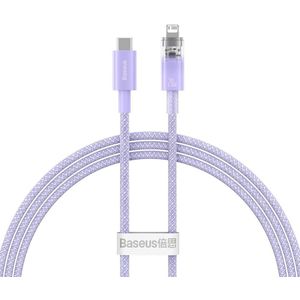 Baseus Explorer USB-C naar Apple Lightning Kabel PD 20W Paars 2 Meter