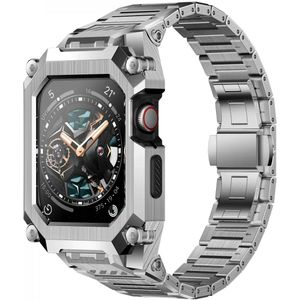SUPCASE UB - Stalen Apple Watch 45MM / 44MM Case met Schakelband - Zilver