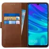Rosso Deluxe Huawei P Smart 2019 Hoesje Echt Leer Book Case Bruin