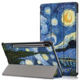 Samsung Galaxy Tab S7 Hoesje Tri-Fold Book Case Tekening Print