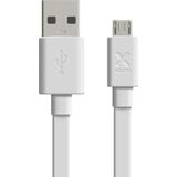 Xtorm Flat USB-A naar Micro-USB Kabel Plat Silicone Design 1 Meter Wit