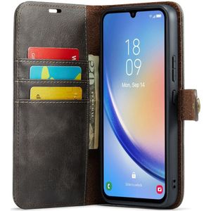 DG Ming Samsung Galaxy A34 Hoesje Retro Wallet Book Case Grijs