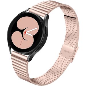 Universeel Smartwatch 20MM Bandje - Metaal - met Dubbele Gesp - Roze