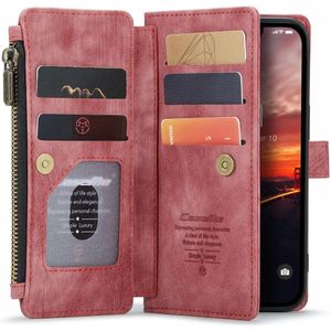 CaseMe C30 Apple iPhone 14 Hoesje Pasjeshouder Book Case Rood