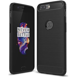 OnePlus 5 Geborsteld TPU Hoesje Zwart