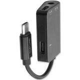 4smarts Active SoundSplit USB-C naar USB-C en 3.5mm Aux Audio Splitter