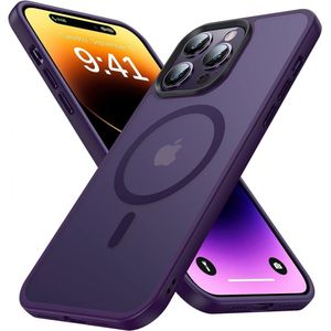 Apple iPhone 14 Pro Hoesje met MagSafe Back Cover Matte Paars