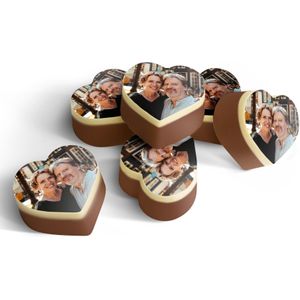 Chocolade bonbons hart met foto - 36 stuks