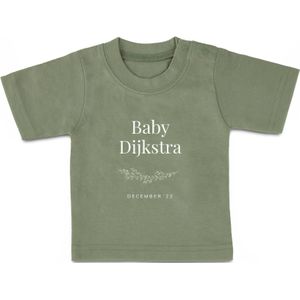 Baby shirt bedrukken - Korte mouw - Roze - 86/92