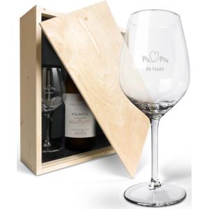 Wijnpakket met glas - Salentein Primus Chardonnay (Gegraveerde glazen)