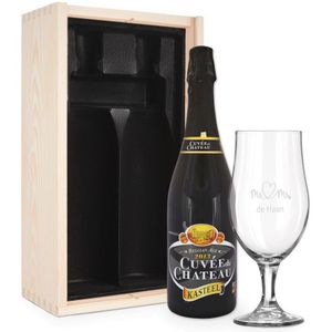 Bierpakket met gegraveerd glas - Kasteel Cuvée du Chateau