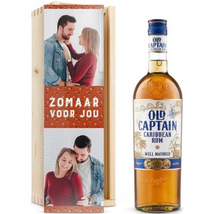 Rum in bedrukte kist - Old Captain (bruin)