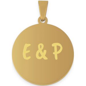 Ronde hanger met text - goud