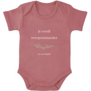Romper bedrukken - Korte mouw - Roze - 86/92