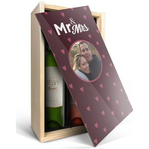 Wijnpakket in bedrukte kist - Belvy - Wit en rosé